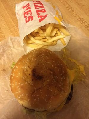 Cheeseburger and fries