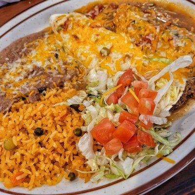 Combination // Chilli Relleno // Smothered Beef Burrito