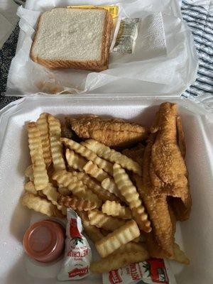 Flounder filet sandwich