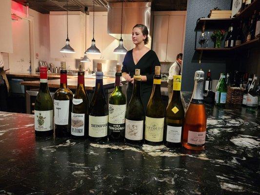 The wines that were paired with the meal