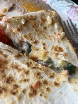 Spinach Quesadilla Lunch