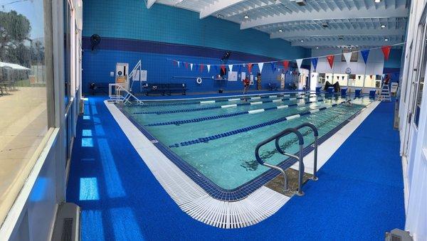 Indoor pool available for lap swim, private swim lessons, and Aqua Aerobics