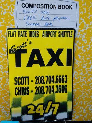 Scott taxi advertisement for bars