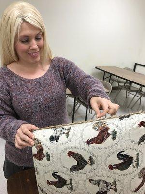 Adult Sewing class-design custom chair cushion covers