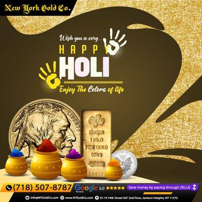 Celebrate the festival of colors with joy and happiness! #NewYorkGoldCo wishes everyone a vibrant and colorful Holi!