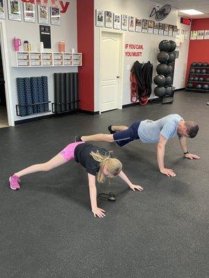 Dad and Daughter Star Plank