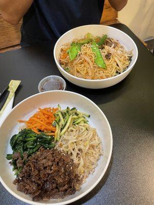 bibimbap and yakisoba