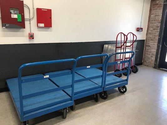 Utility carts & hand truck for tenant use