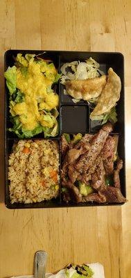 Grilled Ribeye Steak Bento Box. The ribeye was cooked perfectly and melted in my mouth!