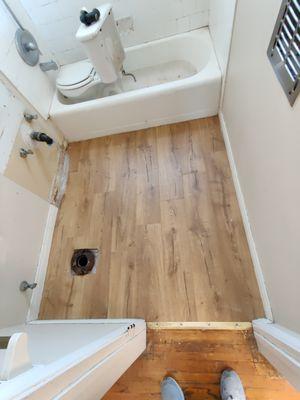 Bathroom flooring.