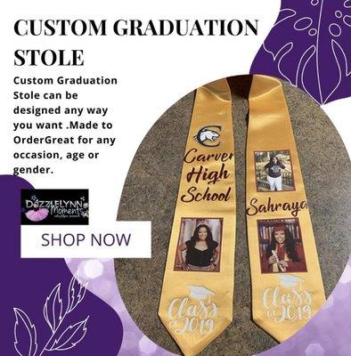 Custom graduation stole