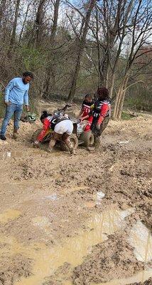 Getting stuck atv out the mud