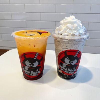 Thai Milk Tea and Cookies & Cream Shake w/ Boba ⋅ Gardena, California