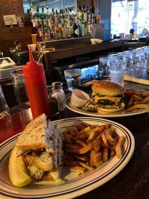 Reuben Sandwich and Big Boss Burger