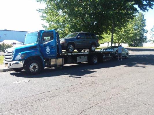 We also can tow up to 2 vehicles at one time Easily