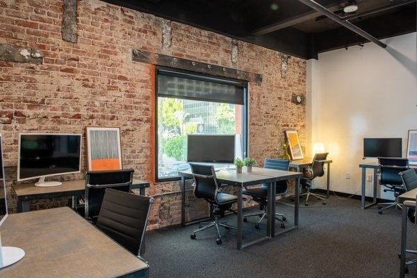 Windowed office space for rental.  We have daily reservations for corporate events and long term commitments as well