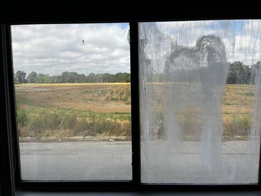 The window inside the room