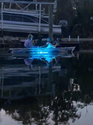 Glowing kayak