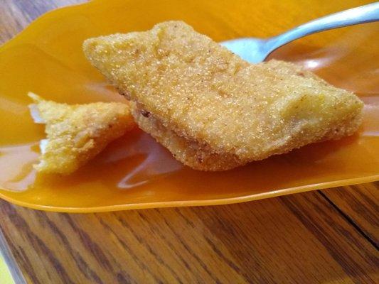 full view of my 3-ct hushpuppy breaded fish strips