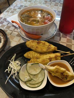 Satay chicken & Tom yum soup