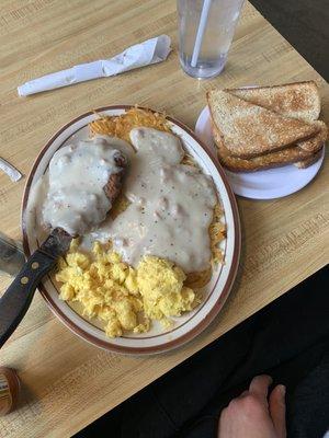 Chicken Fried Steak and 2 Egg Combo