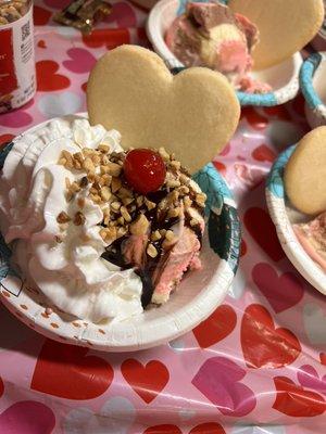 Valentine's Day sundaes! Delicious!