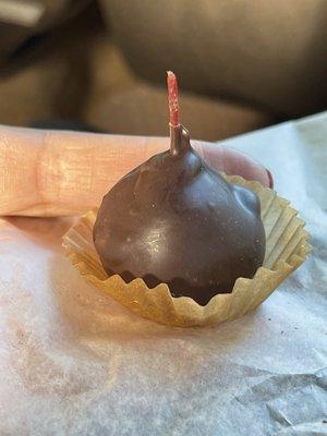 Dark chocolate covered cherry