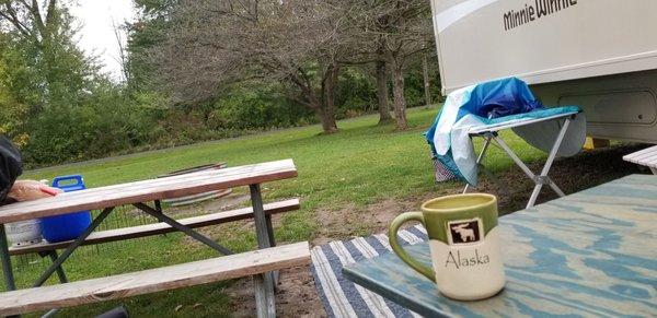 First coffee of the day, even better while camping!