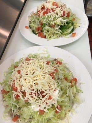 Chicken tostada and a grilled veggie tostada