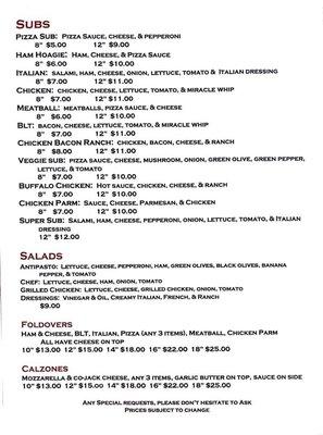 Updated Menu