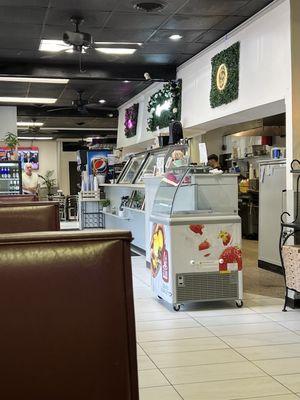 Counter and part of the dining area