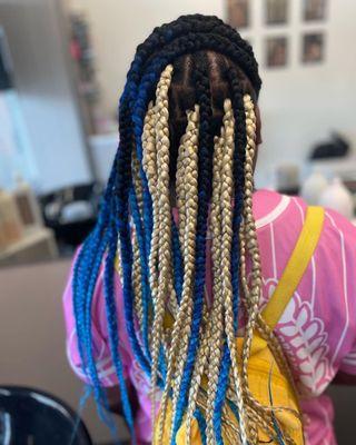 Colorful braids.