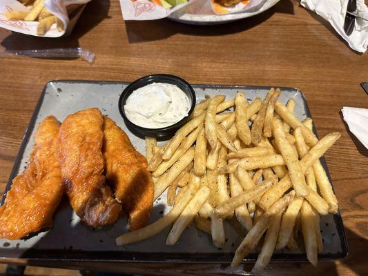 Mild buffalo tenders and fries