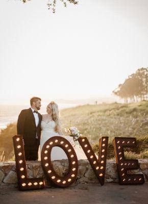 Our custom LOVE marquee at Seascape