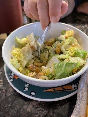 Amazing Caesar salad.  Homemade dressing.