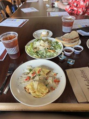 Crepes and Caesar salad