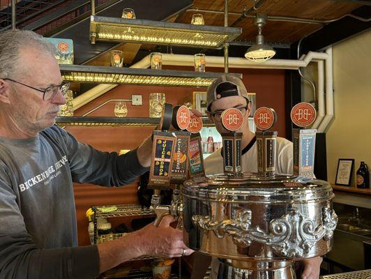 Pouring our welcome beers