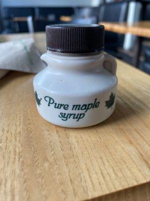 Cutest tiny bottle of maple syrup (extra charge but worth it)