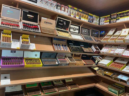 Large variety of cigars, walk in humidor