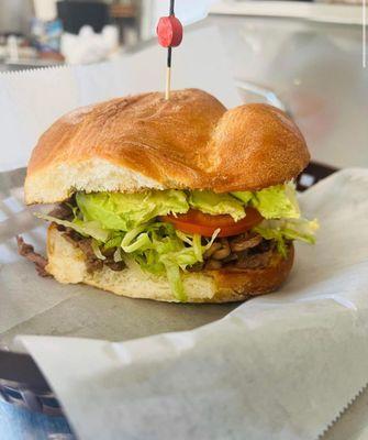 A meaty Mexican sandwich named  a torta (could be meatless as well)