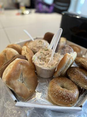 Tuna and Assorted Bagels