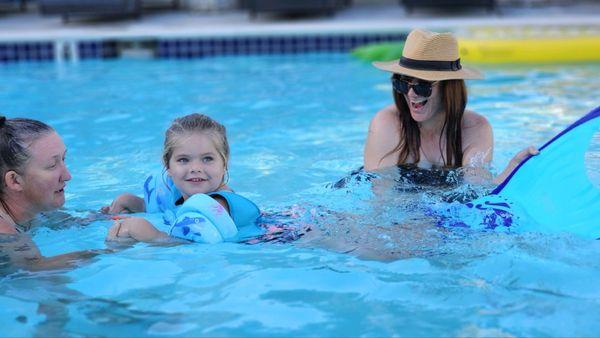 My friends daughter learning to swim as a mermaid ‍