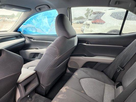 The interior of the car was barely touched. Toyota Camry consistently wins safety awards.