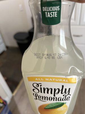 Expired lemonade for which I paid 9 dollars for it to be expired . Thank you Tahoe Tom