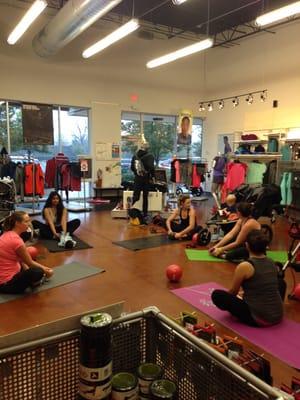 Class inside at Texas Running Company- cold days!