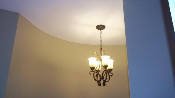 Accent wall in stairwell of this rock island historical downtown home