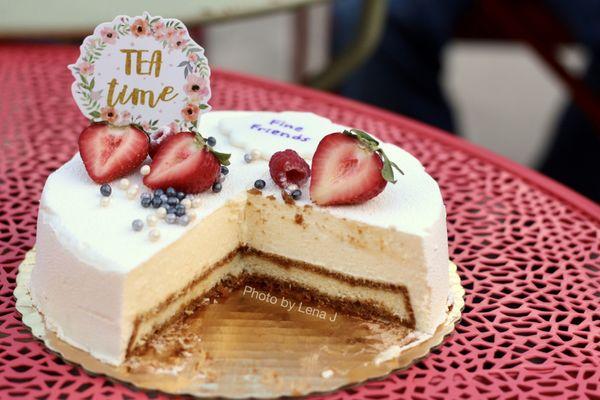 Inside of 6" Tiramisu Cake ($28) - mascarpone mousse and coffee-soaked ladyfinger sponge