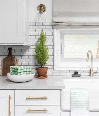 Another beautiful project completed in Hamilton, NY! We love the way the backsplash and quartz countertop compliment each other.