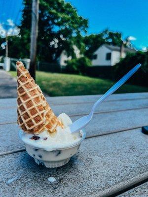 Pistachio Ice cream (Junior Size) with Waffle Cone