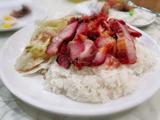 Bbq pork over rice $10.99 /good!